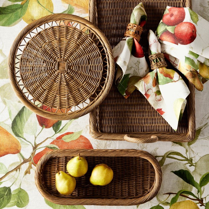 Jakarta Rattan Woven Tray | Williams Sonoma