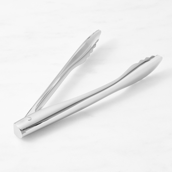 WALFRONT Stainless Steel Silver Long Food Tongs Straight Home