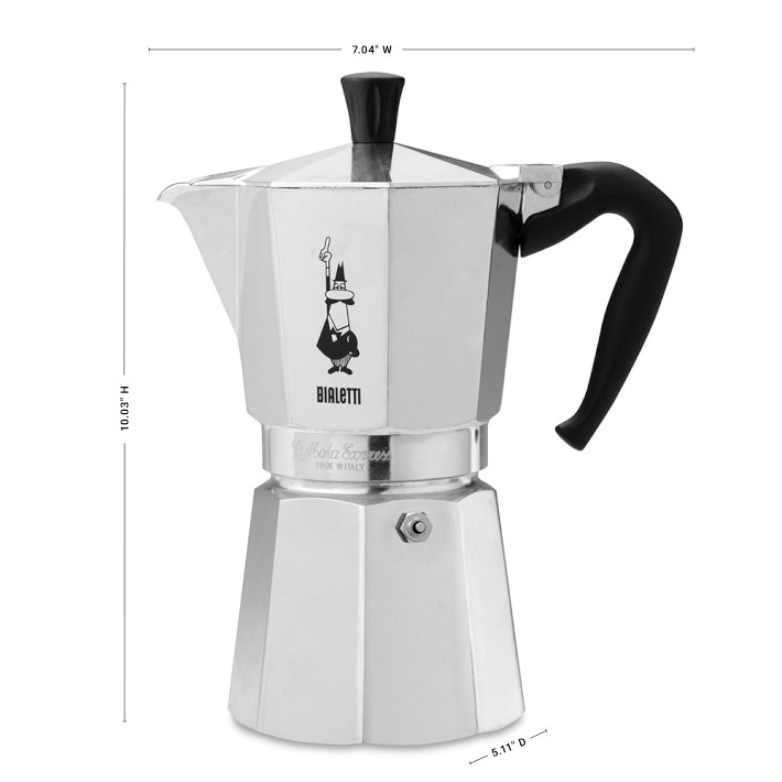 Bialetti - New Brikka, Moka Pot, 4 Cups (5,7 Oz), Aluminum and Black &  Stainless Steel Plate, Heat Diffuser Cooking Induction Adapter, Steel