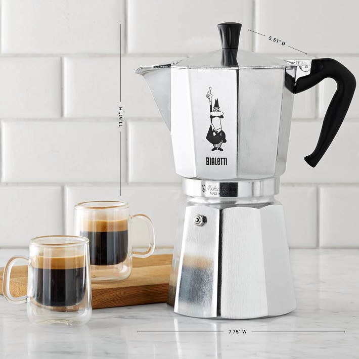 Bialetti Brikka 4 Cups Coffee Maker - Polished Aluminium for sale