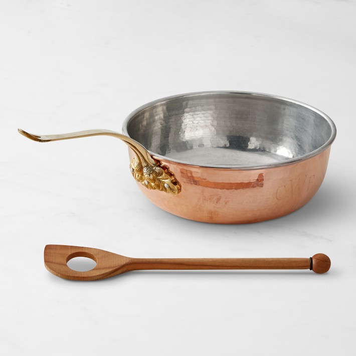 Ruffoni Historia Hammered Copper Chef&rsquo;s Pan with Acorn Handle and Risotto Spoon