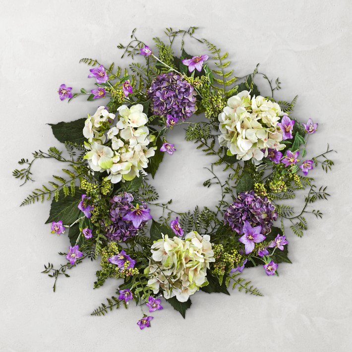 OPEN BOX: Hydrangea Berry Faux Wreath, 24&quot;
