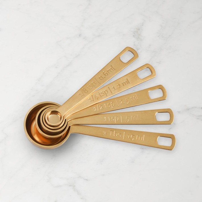 Gold Measuring Spoons and Cups, 8 Piece 