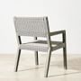 Larnaca Grey Teak Extendable Dining Table &amp; All-Weather Weave Dining Chairs