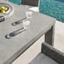 Larnaca Outdoor Slate Grey Metal Fiberstone Dining Table &amp; Siena Dining Chairs