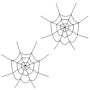 60&quot; Black &amp; Orange Hairy Spider Web, Set of 2
