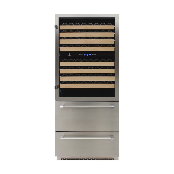 Vinotemp Triple Zone 30&quot; Wine Cooler &amp; Drawer Refrigerator