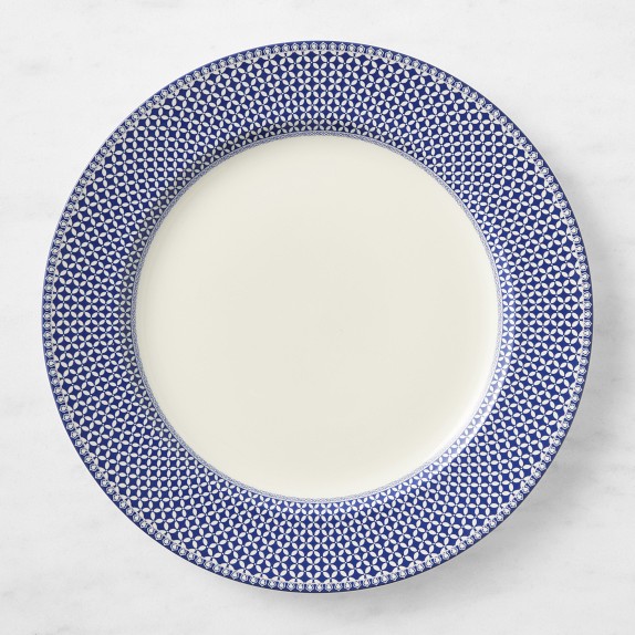 English Floral Blue Rimmed Charger