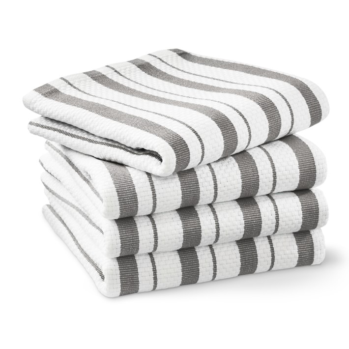 Williams Sonoma Classic Stripe Towels, Set of 4, Charcoal