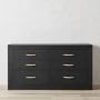 Malta 6-Drawer Wide Dresser, Black