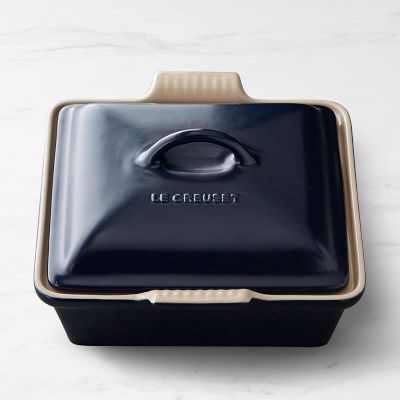Le Creuset Heritage Stoneware Shallow Square Covered Baking Pan ...