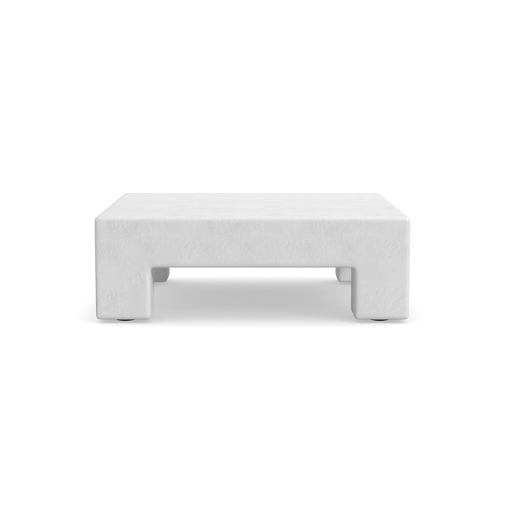 White lacquer square store coffee table