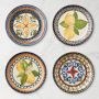 Sicily Ceramic Mixed Appetizer Plates, Set of 4