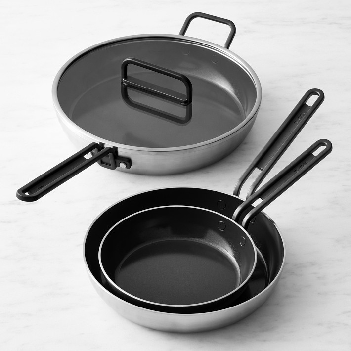 GreenPan&#8482; Stanley Tucci&#8482; Stainless-Steel Ceramic Nonstick 4-Piece Fry Pan Set