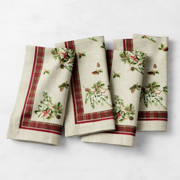 Forest Plaid Napkins, Set of 4 | Williams Sonoma