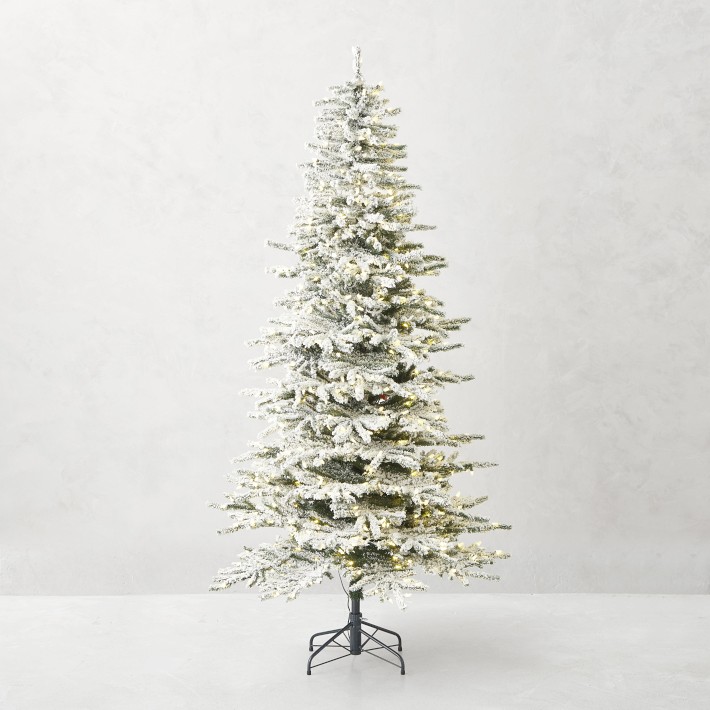Balsam Hill Artificial Flocked Snow Pine Pre-lit Christmas Tree, 6'-7.5'