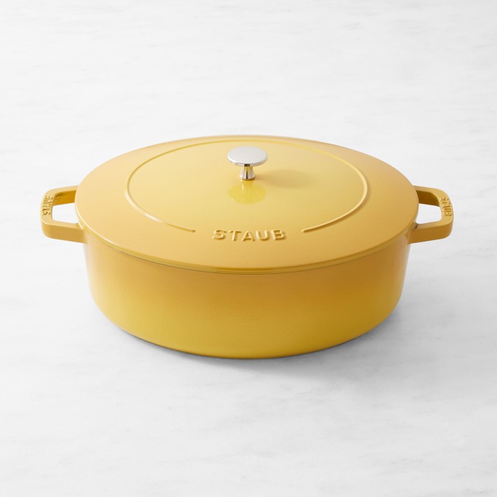 Staub Enameled Cast Iron Wide Oval Dutch Oven, 6 1/2-Qt. - Citron