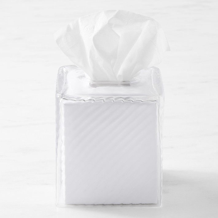 AERIN Spiral Glass Tissue Box Cover | Williams Sonoma