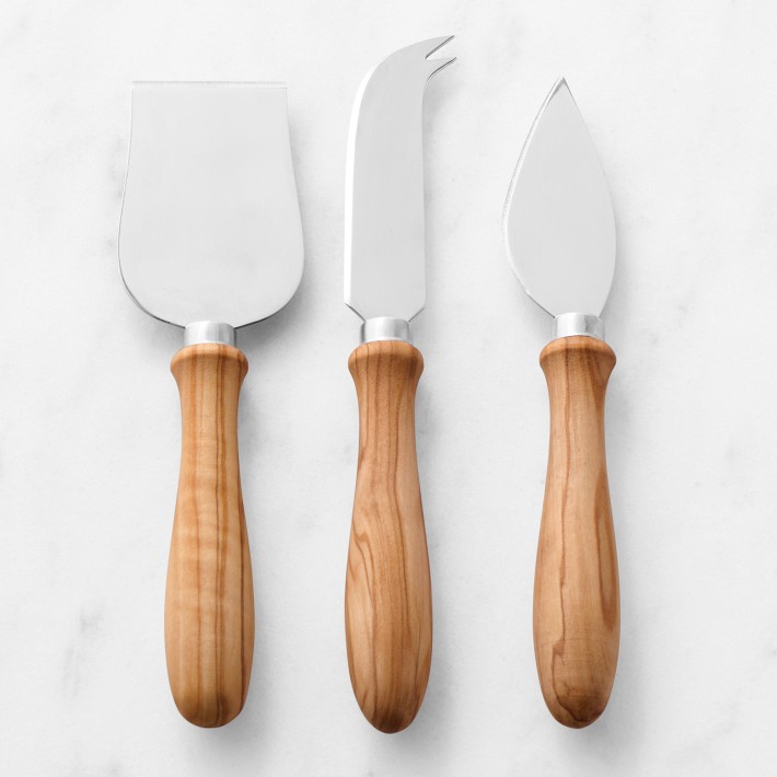 Olivewood Cheese Knives - Set of 3 | Cheese Tools | Williams Sonoma