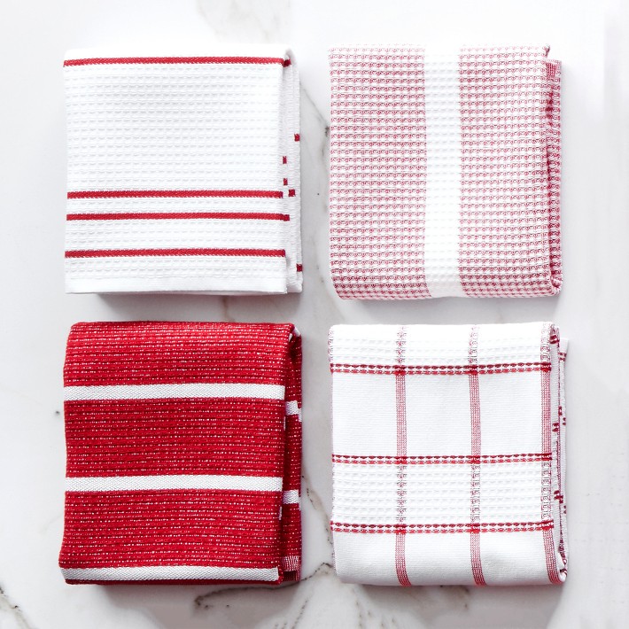 Harman Oversize Super Absorbent Woven Cotton Towel - Stripes, Red