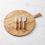Olivewood Round Cheese Board with Cheese Knives
