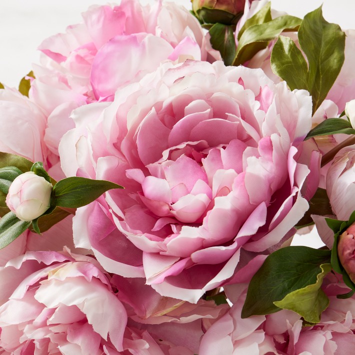 Faux Pink Peony Arrangement in Small Vase