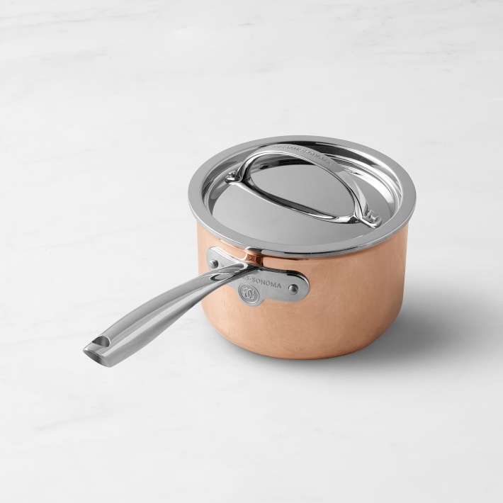 Williams Sonoma Thermo-Clad&#8482; Copper Saucepan with Lid
