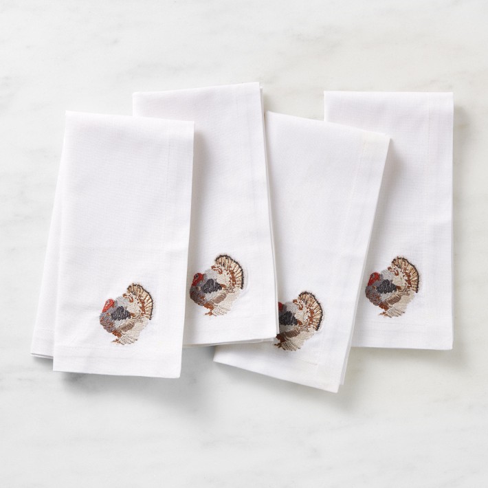 Plymouth Bird Embroidered Napkins, Set of 4
