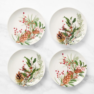 Williams Sonoma Woodland Berry Pomegranate Dinner & Salad Plates