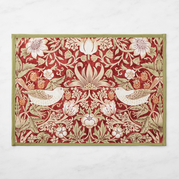 Williams Sonoma x Morris &amp; Co. Outdoor Strawberry Thief Placemat