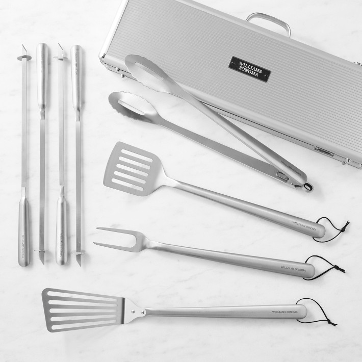 Williams Sonoma BBQ Tools with Fish Spatula in Case, Set of 8