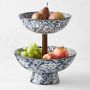 Williams Sonoma x Morris &amp; Co. Two Tiered Porcelain Fruit Bowl