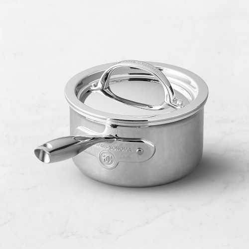 Williams Sonoma Thermo-Clad Stainless Steel Sauce Pan with Lid, 1 1/2-Qt.