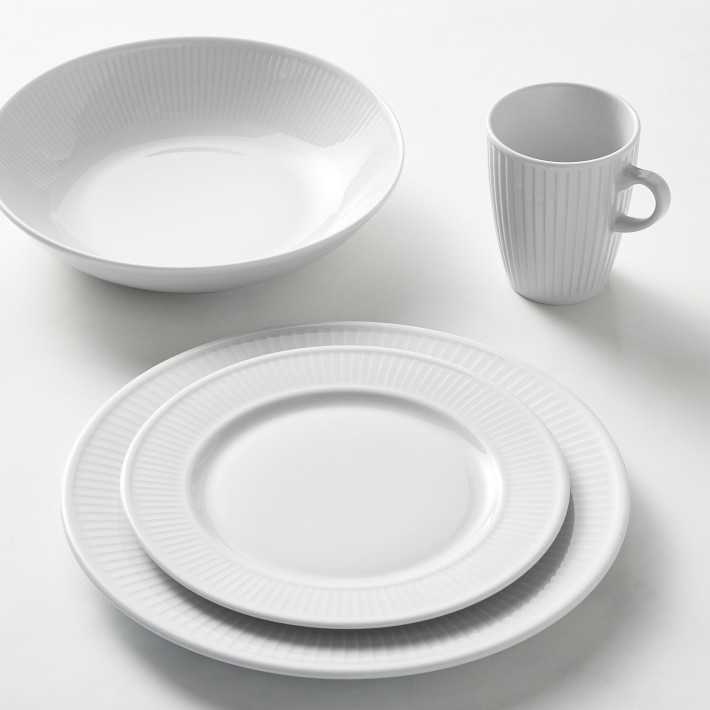 Pillivuyt Plisse Porcelain 16-Piece Dinnerware Set