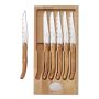 Jean Dubost Laguiole Olivewood Steak Knives, Set of 6
