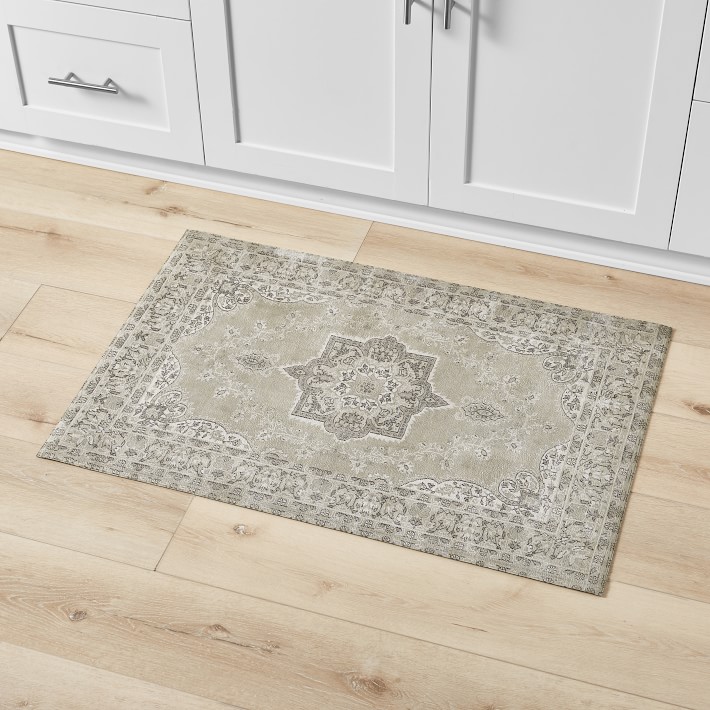 Williams Sonoma Faux Knotted Rug Comfort Mat, Gray