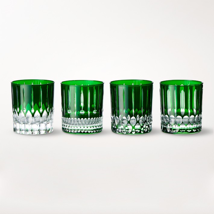 Wilshire Jewel Cut Double Old-Fashioned Glasses, Set of 4