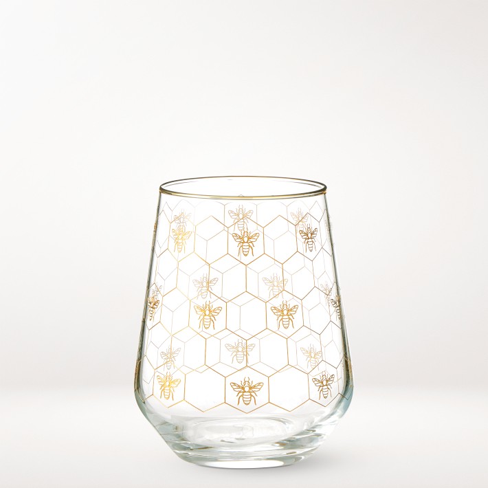 Honeycomb Stemless Wine Glasses