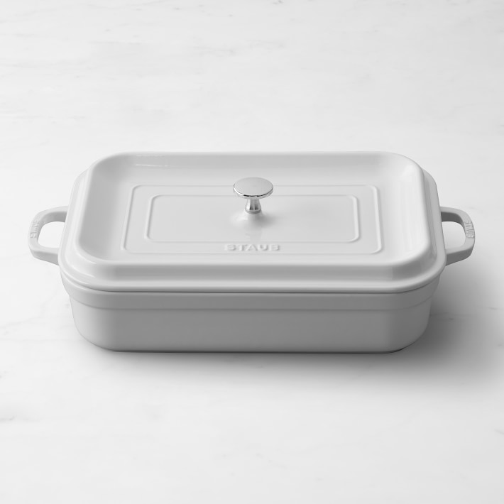 Staub Stoneware Rectangular Covered Baker, 4.8-Qt. - White