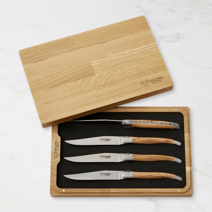 Laguiole En Aubrac Olivewood Steak Knives, Set of 4