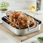 Hestan Provisions Stainless-Steel Nonstick Roaster with Rack