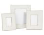 Brass Bordered Stone Picture Frame, White