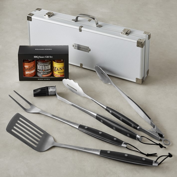 BBQ Set in Stainless-Steel Box with BBQ Sauce