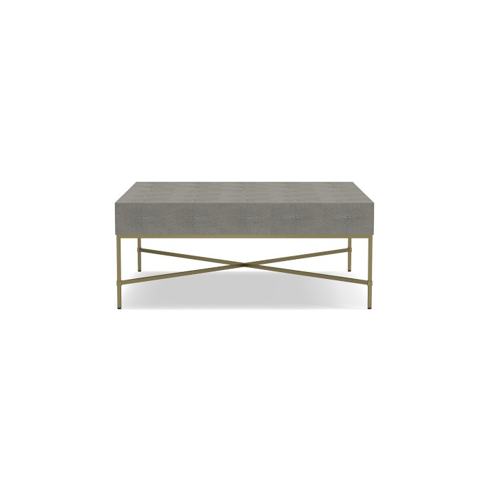 Faux Shagreen Square Coffee Table, Grey