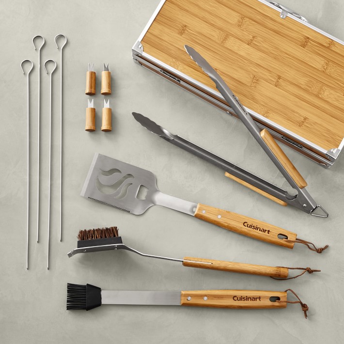 Cuisinart Bamboo Handled Grill Tools, 13 Piece Set