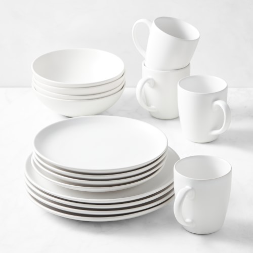 Open Kitchen by Williams Sonoma Matte 16-Piece Dinnerware Set, White