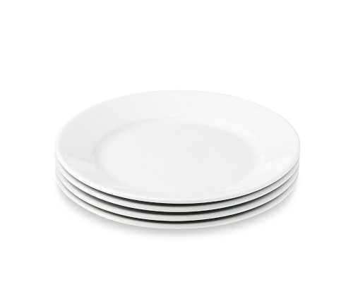 Apilco Très Grande Porcelain Salad Plates, White, Set of 4