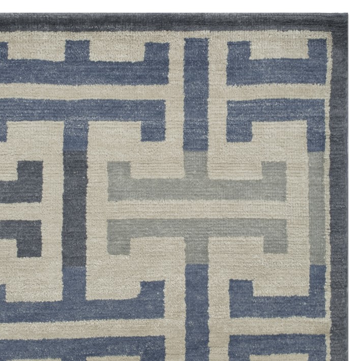 Mykonos Grid Hand Knotted Rug Swatch, 18X18
