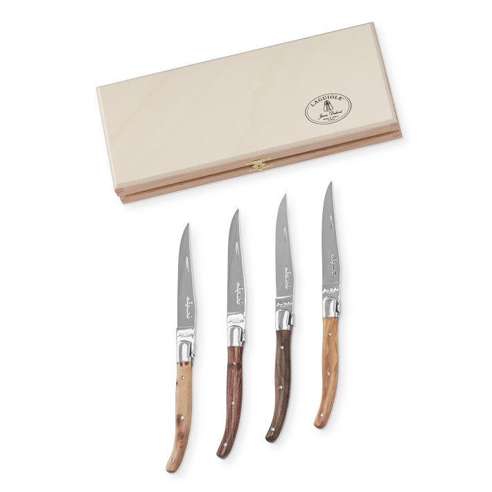 Dubost Laguiole Assorted Wood Steak Knives, Set of 4