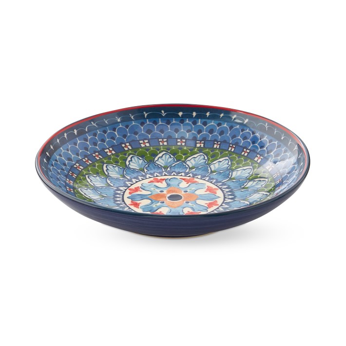 Sicily Ceramic Pasta Bowls- Set of 4, Blue | Williams Sonoma